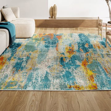 Contemporary Pop Modern Abstract Vintage Waterfall Area Rug